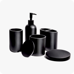 Black Bathroom Accessories Set